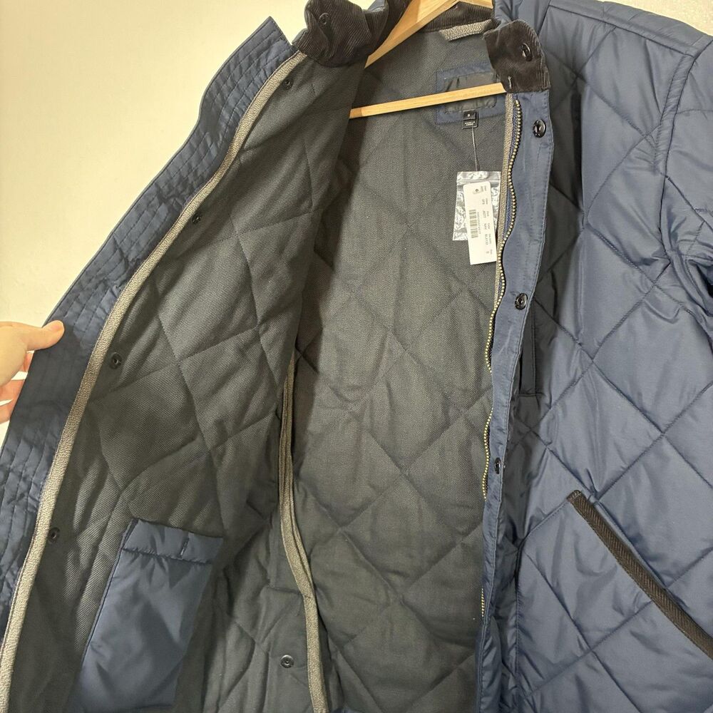 J.Crew Jacket Mens Small Navy Quilted Full Zip Stand Collar Pockets Insulated - Picture 13 of 16